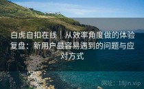 白虎自扣在线｜从效率角度做的体验复盘：新用户最容易遇到的问题与应对方式