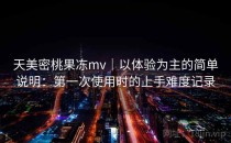 天美密桃果冻mv｜以体验为主的简单说明：第一次使用时的上手难度记录