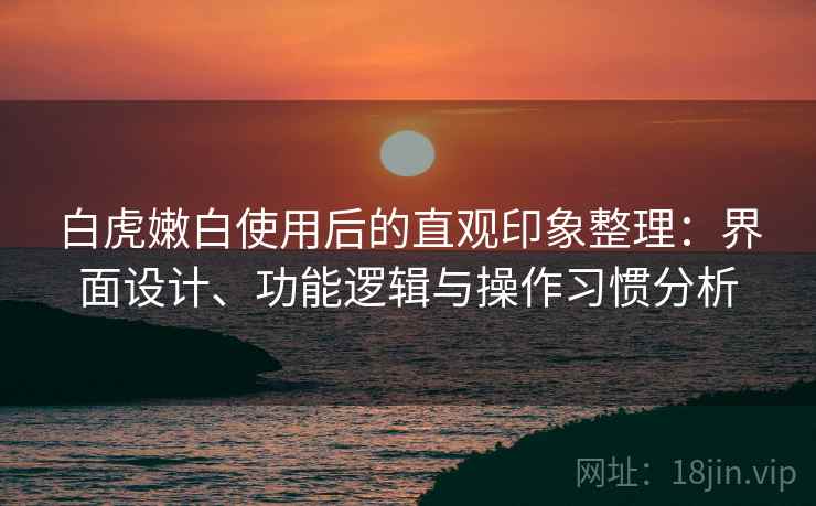 白虎嫩白使用后的直观印象整理：界面设计、功能逻辑与操作习惯分析  第1张