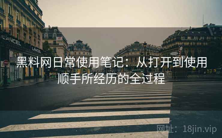 黑料网日常使用笔记：从打开到使用顺手所经历的全过程  第2张