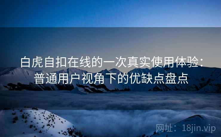 白虎自扣在线的一次真实使用体验：普通用户视角下的优缺点盘点  第1张