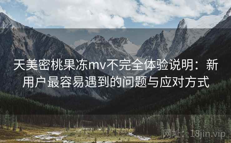 天美密桃果冻mv不完全体验说明：新用户最容易遇到的问题与应对方式  第1张