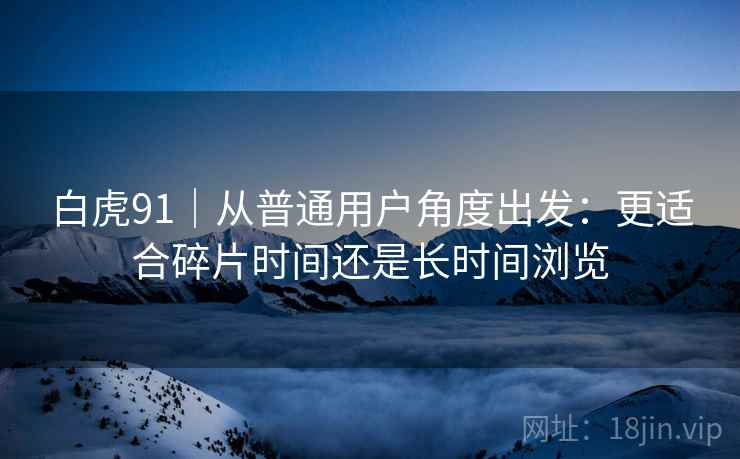 白虎91|从普通用户角度出发:更适合碎片时间还是长时间浏览 第2张 白虎91|从普通用户角度出发:更适合碎片时间还是长时间浏览 第2张